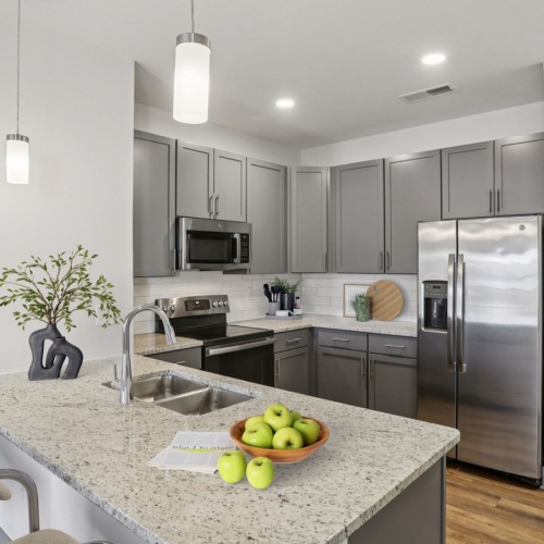 Large Kitchen with stainless steel appliances